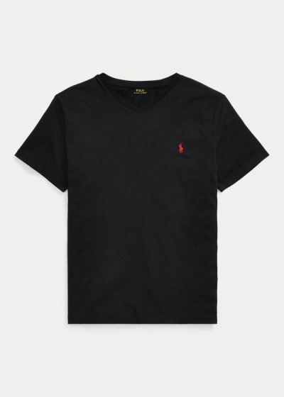 Playeras Polo Ralph Lauren Hombre Negros - Classic Fit V-Neck - FPYAK8679